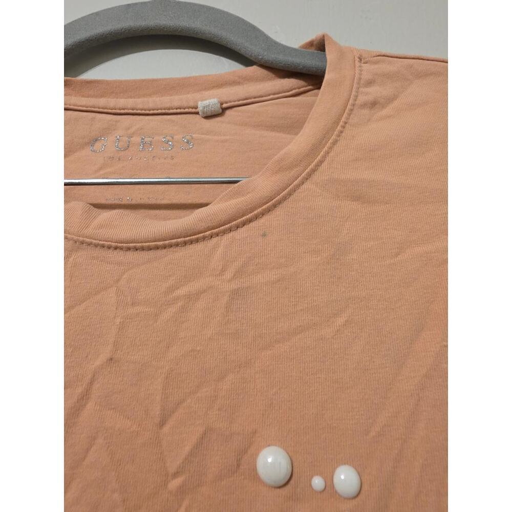 GUESS Peach Rhinestone Logo Baby Tee ✨ - Picture 3 of 6